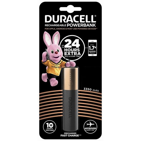 Зовнішній акумулятор (PowerBank) DURACELL 3350 mAh Black/Copper